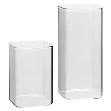 Tupalizy Square Glass Cups - Stylish Drinkware Set