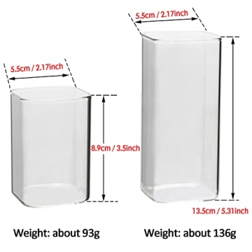 Tupalizy Square Glass Cups - Stylish Drinkware Set