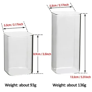 Tupalizy Square Glass Cups - Stylish Drinkware Set