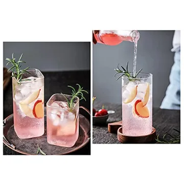Tupalizy Square Glass Cups - Stylish Drinkware Set