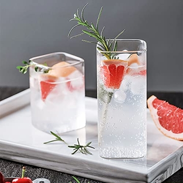 Tupalizy Square Glass Cups - Stylish Drinkware Set