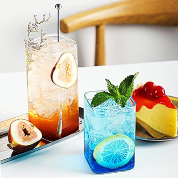 Tupalizy Square Glass Cups - Stylish Drinkware Set