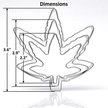 Marijuana Cannabis Shaped (Pot Leaf), Cookie Cutter Set, 3 Piece, Premium Food-Grade Stainless Steel, Dishwasher Safe (1 Pack)