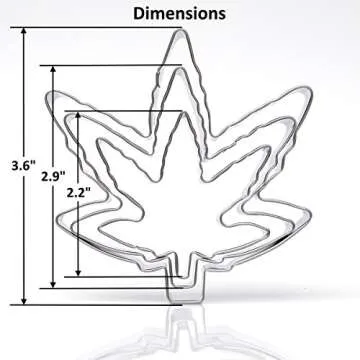 Marijuana Cannabis Shaped (Pot Leaf), Cookie Cutter Set, 3 Piece, Premium Food-Grade Stainless Steel, Dishwasher Safe (1 Pack)