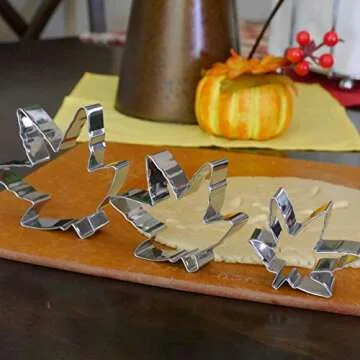 Marijuana Cannabis Shaped (Pot Leaf), Cookie Cutter Set, 3 Piece, Premium Food-Grade Stainless Steel, Dishwasher Safe (1 Pack)