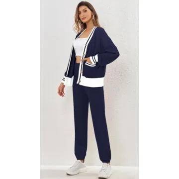 ETCYY Women's Trendy Cardigan Sweater and Pants Set
