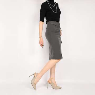 SAMMITOP Women's Slingback Pumps High Heel Pointed Toe Ankle Strap Office Party Dress Shoes