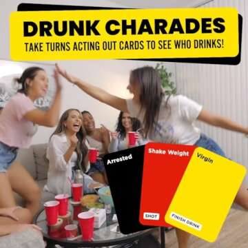 Do or Drink Act Out or Black Out Charades Drinking Card Games for Adults, Fun Adult Game with 350 Pr...