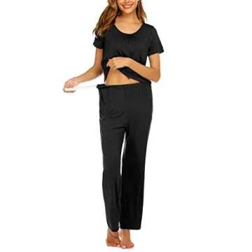 Ekouaer Ultra Soft Maternity Nursing Pajama Set