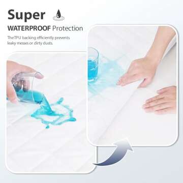 Full Size Quilted Fitted Mattress Pad, Waterproof Breathable Soft Mattress Protector, Deep Pocket Fi...