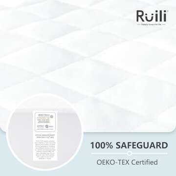 Full Size Quilted Fitted Mattress Pad, Waterproof Breathable Soft Mattress Protector, Deep Pocket Fitted Style Bed Cover, Vinyl-Free