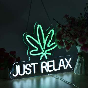 Just Relax Neon Sign for Decor - LED Wall Light