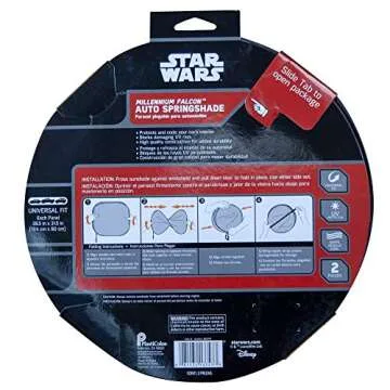 Plasticolor 003747R01 Star Wars Millennium Falcon 2-Piece Magic Car Truck SUV Spring Side Window Sunshade (Pack of 1)