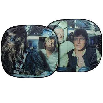 Plasticolor 003747R01 Star Wars Millennium Falcon 2-Piece Magic Car Truck SUV Spring Side Window Sunshade (Pack of 1)