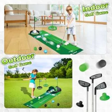 TERRAMUS Kids Golf Set with Dinosaur Ball Returner