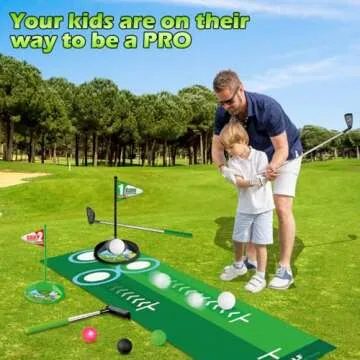 TERRAMUS Kids Golf Set with Dinosaur Ball Returner