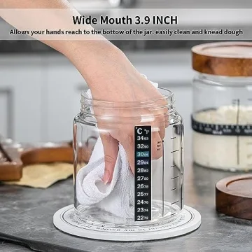 Wissy&Konny Sourdough Starter Jar Set with Scale & Thermometer