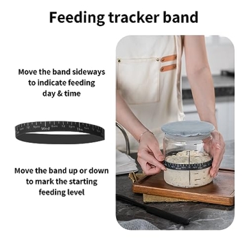 Wissy&Konny Sourdough Starter Jar Set with Scale & Thermometer