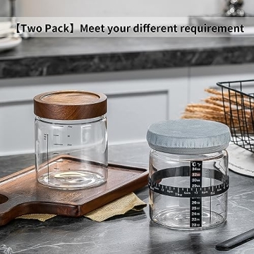 Wissy&Konny Sourdough Starter Jar Set with Scale & Thermometer