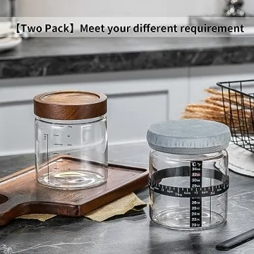Wissy&Konny Sourdough Starter Jar Set with Scale & Thermometer