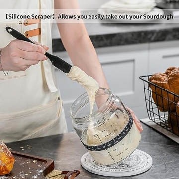 Wissy&Konny Sourdough Starter Jar Set with Scale & Thermometer