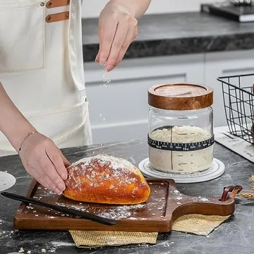 Wissy&Konny Sourdough Starter Jar Set with Scale & Thermometer