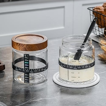 Wissy&Konny Sourdough Starter Jar Set with Scale & Thermometer