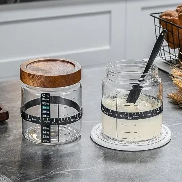 Wissy&Konny Sourdough Starter Jar Set with Scale & Thermometer