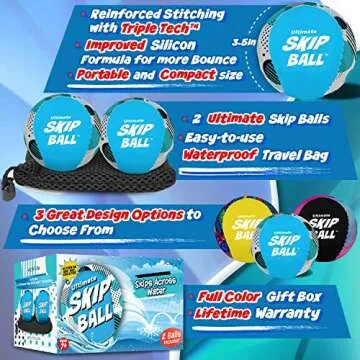 Easter Gifts for Kids (Water Skip Balls) Beach Games for Adults and Family Basket Stuffers Boys Girls Ages 7 8-10 11 12 Year Old Teen Gift Swimming Pool Swim Toys Fun Sand Mom Dad Birthday Presents