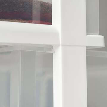 IRIS USA Plastic Drawer Storage Organizer Rolling Cart, with Wheels Casters, 3-Drawers, for Classroom Art Craft Supplies Dresser Closet Bathroom Dorm Bedroom Laundry Room, Wide, White/Clear