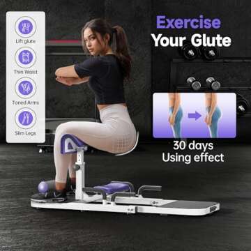 seanleecore Hip Thrust & Squat Machine for Home – Multi-Function Glute Builder, Leg & Core Strengt...