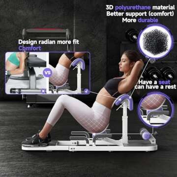 seanleecore Hip Thrust & Squat Machine for Home – Multi-Function Glute Builder, Leg & Core Strengthening Equipment – Adjustable Sissy Squat, Hip Thrusts, Squat Assist Machine for Home Gym
