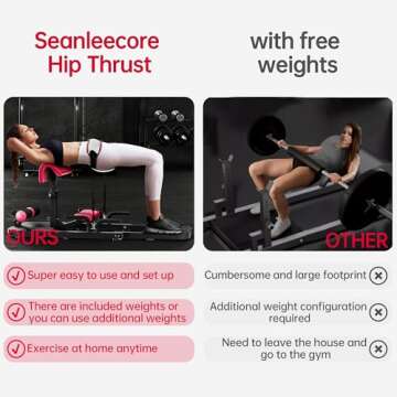 seanleecore Hip Thrust & Squat Machine for Home – Multi-Function Glute Builder, Leg & Core Strengthening Equipment – Adjustable Sissy Squat, Hip Thrusts, Squat Assist Machine for Home Gym