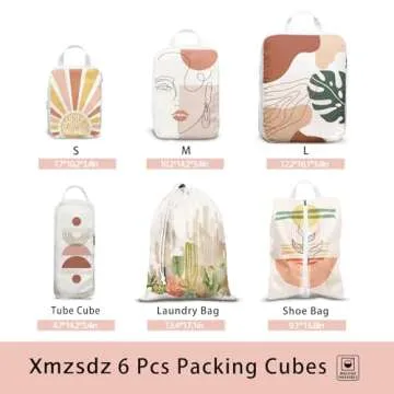 Premium 6 Pcs Waterproof Packing Cubes for Travel