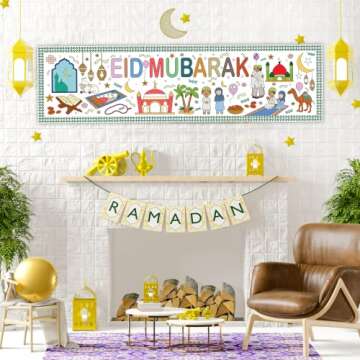 Eid Mubarak Colouring Poster - Fantastic Eid Gift for Kids and Eid Crafts for Kids - Lovely Eid favor and Islamic Gift for Kids - Great Eid Decoration Islamic Art Eid Art and Eid Banner and Present
