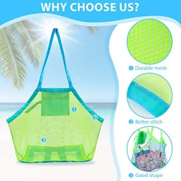 Candyfouse Extra Large Mesh Beach Bag for Family Fun