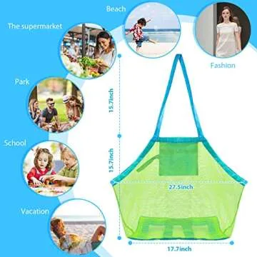 Candyfouse Extra Large Mesh Beach Bag for Family Fun