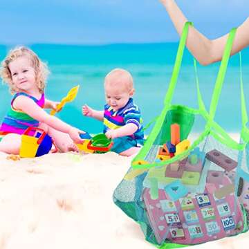 Candyfouse Extra Large Mesh Beach Bag for Family Fun