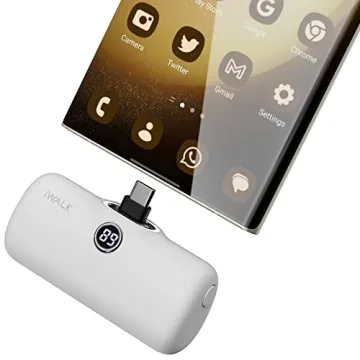 iWALK 4800mAh Portable Charger - Built-in USB C Power Bank for Quick Charging