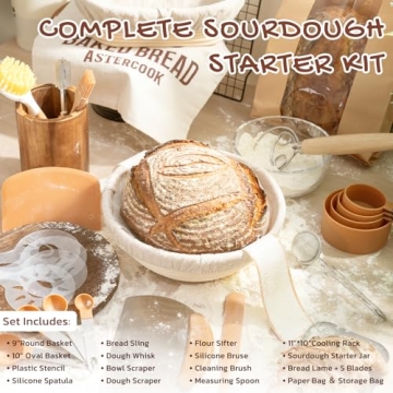 Astercook Complete Sourdough Starter Kit – All-In-One Baking Supplies