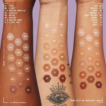 NYX PROFESSIONAL MAKEUP Bare With Me Concealer Serum, Concealer Makeup For Up To 24Hr Hydration - Sand