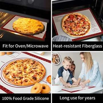 Silicone Baking Mat, Non Stick Pastry Mat Sheet for Dough Rolling, Nonslip Fondant/Pie Crust Mat, Co...