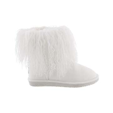 BEARPAW Women's Boo White Size 10 | Women's Boot Classic Suede | Women's Slip On Boot | Comfortable Winter Boot