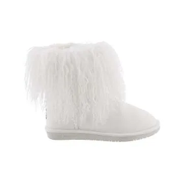 BEARPAW Women's Boo White Size 10 | Women's Boot Classic Suede | Women's Slip On Boot | Comfortable Winter Boot
