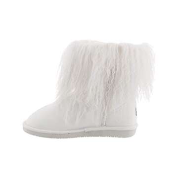 BEARPAW Women's Boo White Size 10 | Women's Boot Classic Suede | Women's Slip On Boot | Comfortable Winter Boot