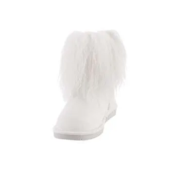 BEARPAW Women's Boo White Size 10 | Women's Boot Classic Suede | Women's Slip On Boot | Comfortable Winter Boot