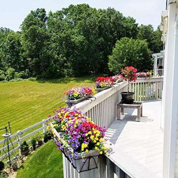 AITISOR Artificial Flowers Fake Outdoor Plants Faux UV Resistant Flower Plastic Shrubs Indoor Outside Hanging Decorations (Purple)