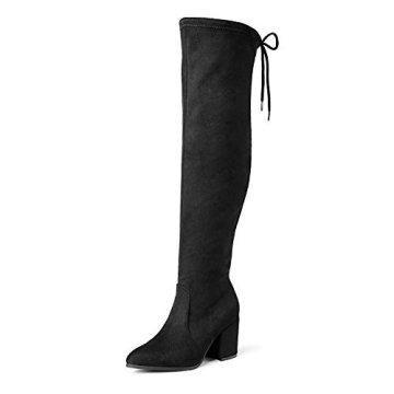 DREAM PAIRS Women's Black Thigh High Boots - Gracie-2 Style