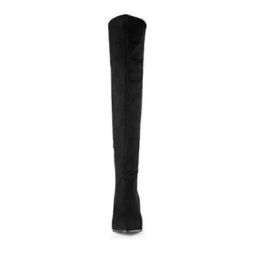 DREAM PAIRS Stylish Black Thigh High Boots for Women