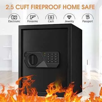 3.0 Cubic Feet Large Safes for Home Use Fire and Water proof, Digital Security Safe with Key and Com...